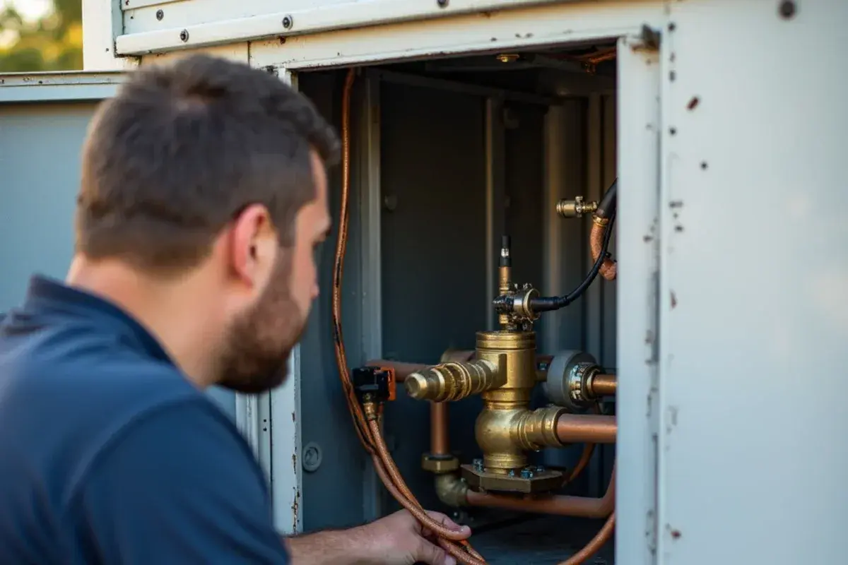 Inspecting thermal expansion valve and sensing bulb on cooling coil