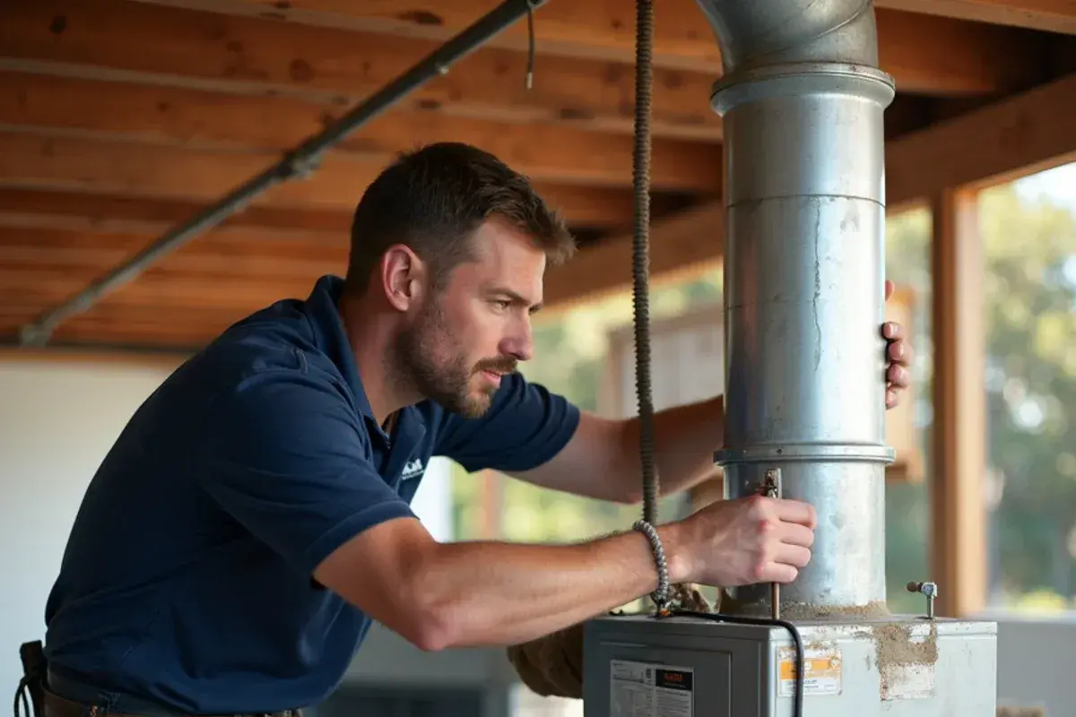 Connecting double-wall Category I B-vent pipe to furnace draft inducer