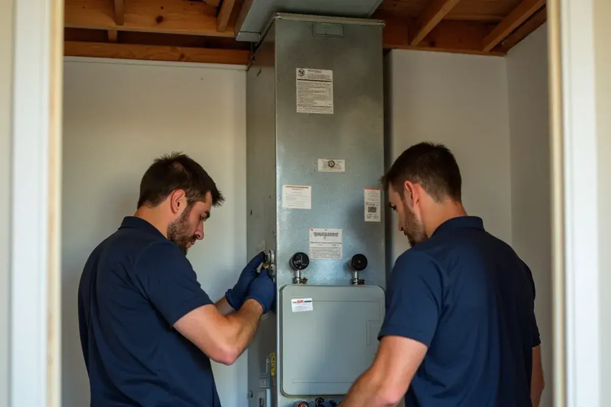 Upgraded media air filtration cabinet installed on home air handler