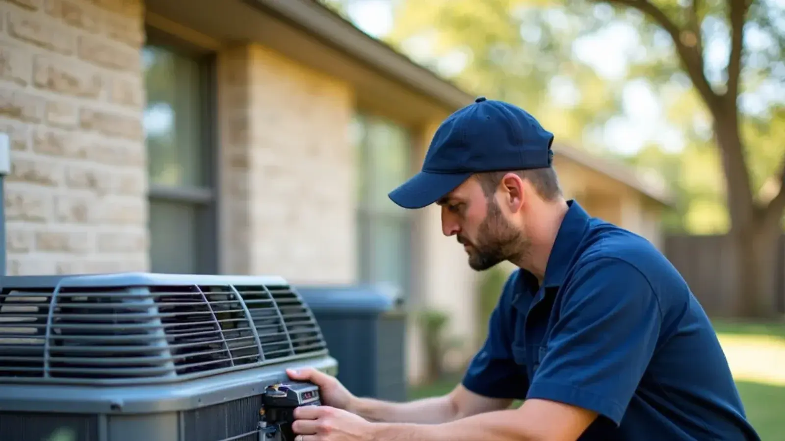 HVAC service technician inspecting climate control equipment in Killeen, TX