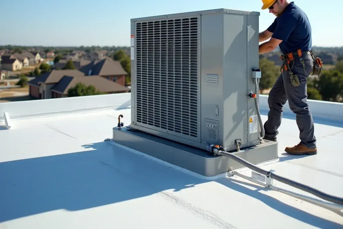 Commercial rooftop HVAC package unit service in Gatesville
