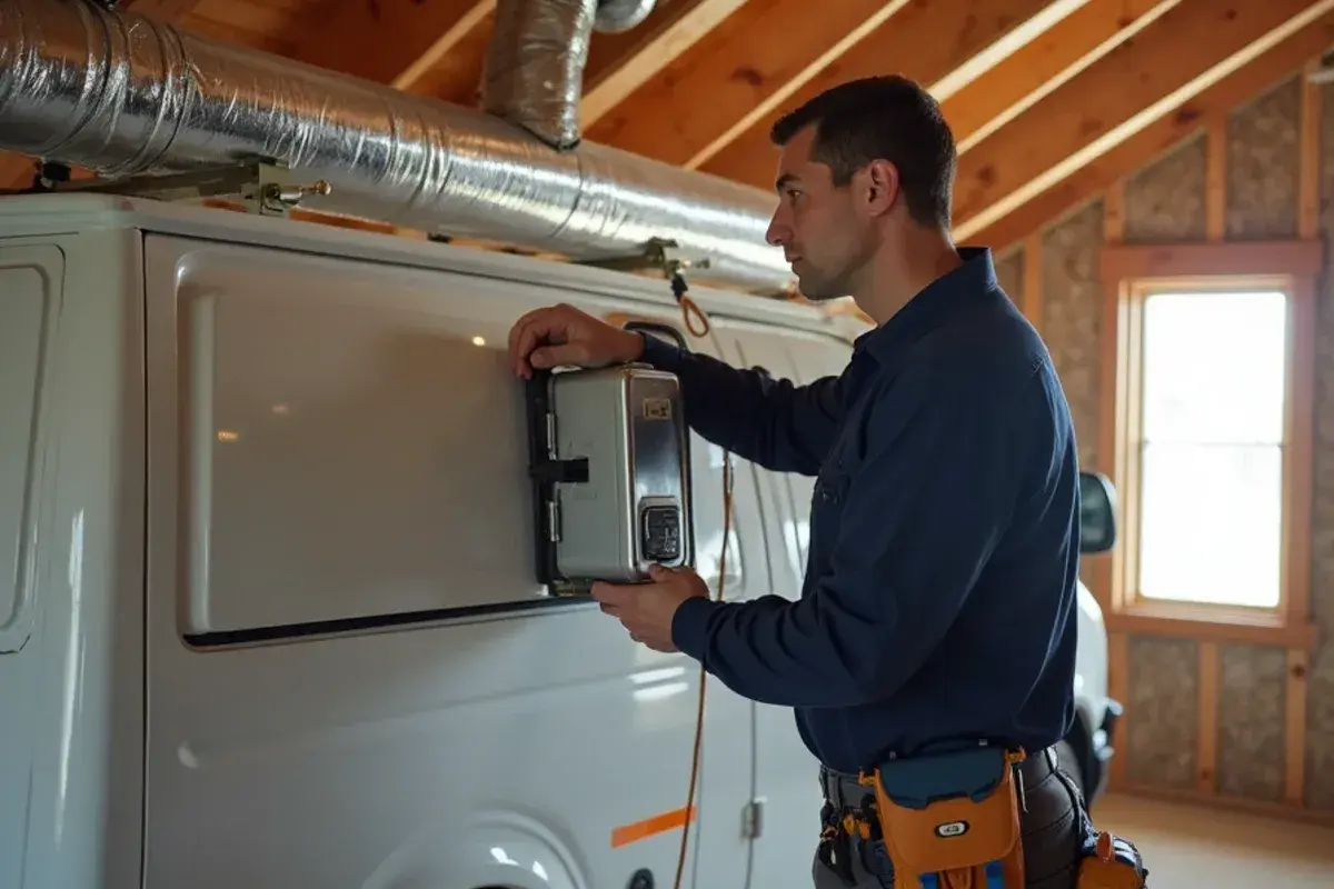 Air balancing damper and attic flex ductwork in Harker Heights